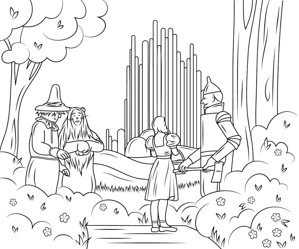 Dibujos de Mago de Oz Ciudad Esmeralda para colorear