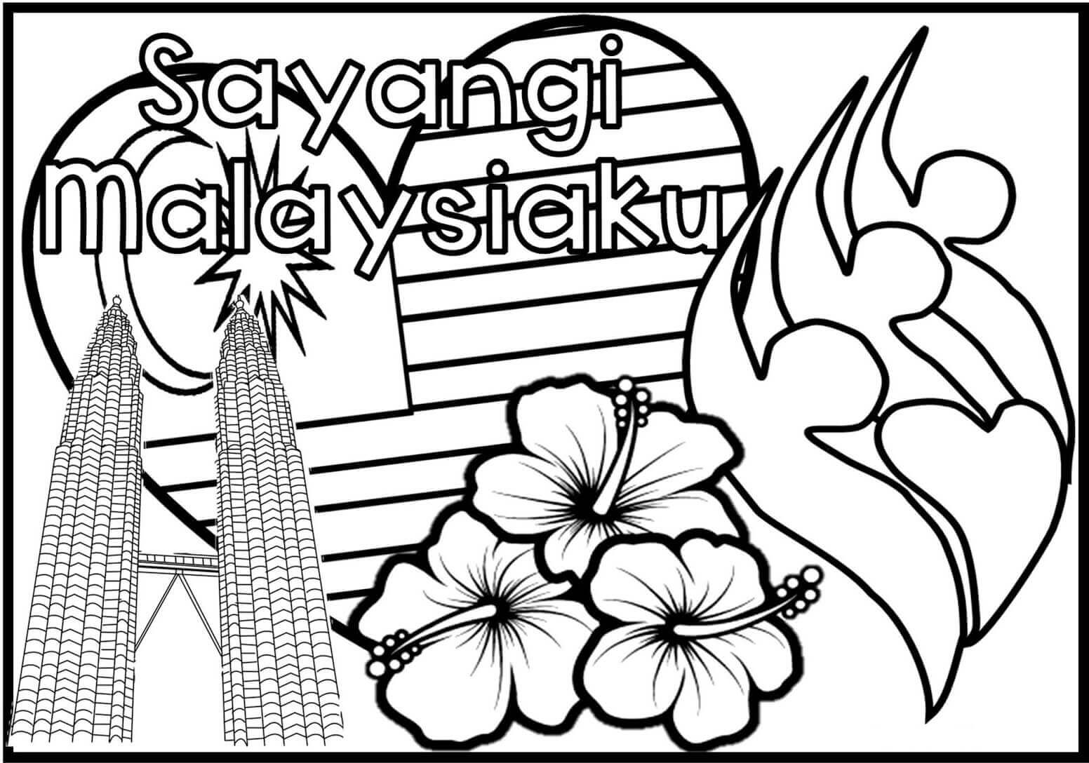 Dibujos de Malasia con Flor para colorear