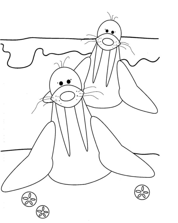 Dibujos de Mamíferos Engraçados Com Nadadeiras para colorear