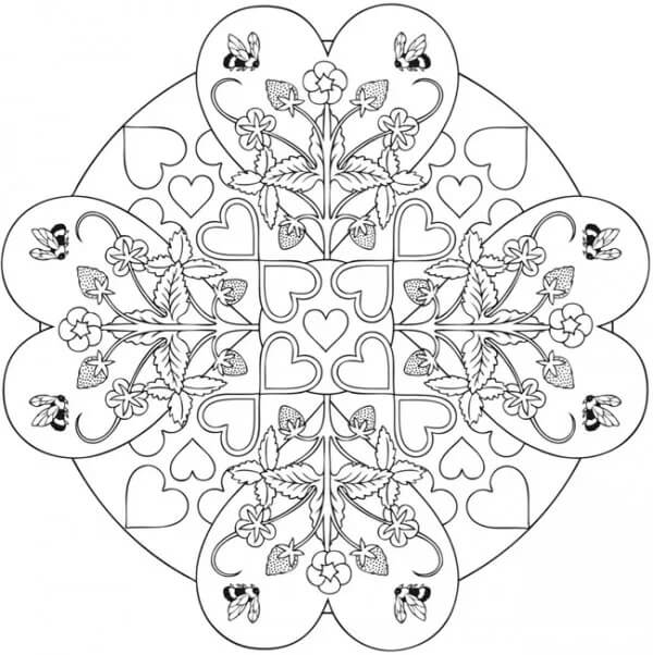 Mandala Corazon Imágenes Gratis para colorir