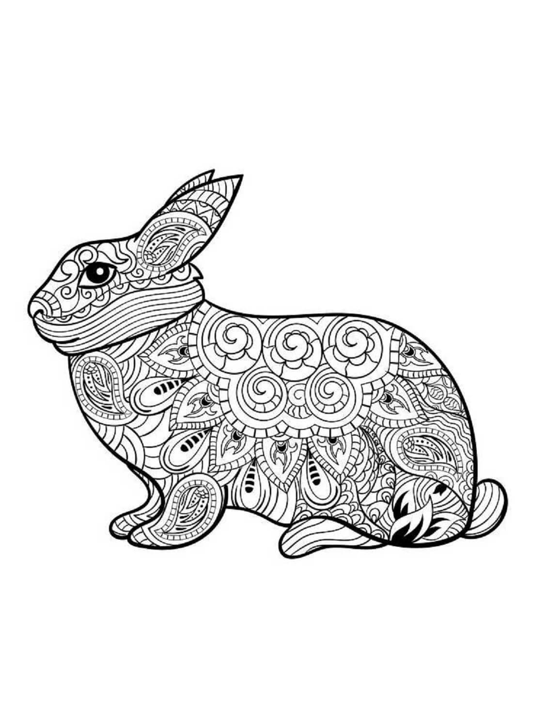 Mandala De Conejo para colorir
