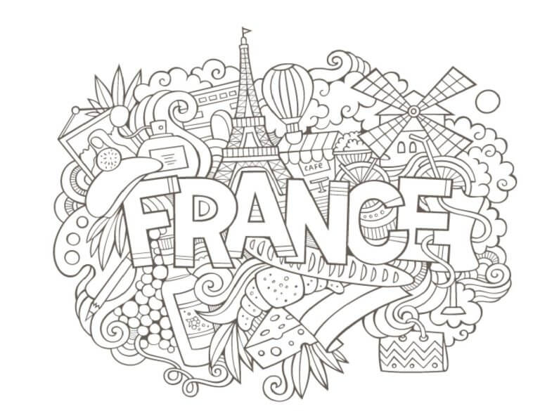 Mandala De Francia para colorir