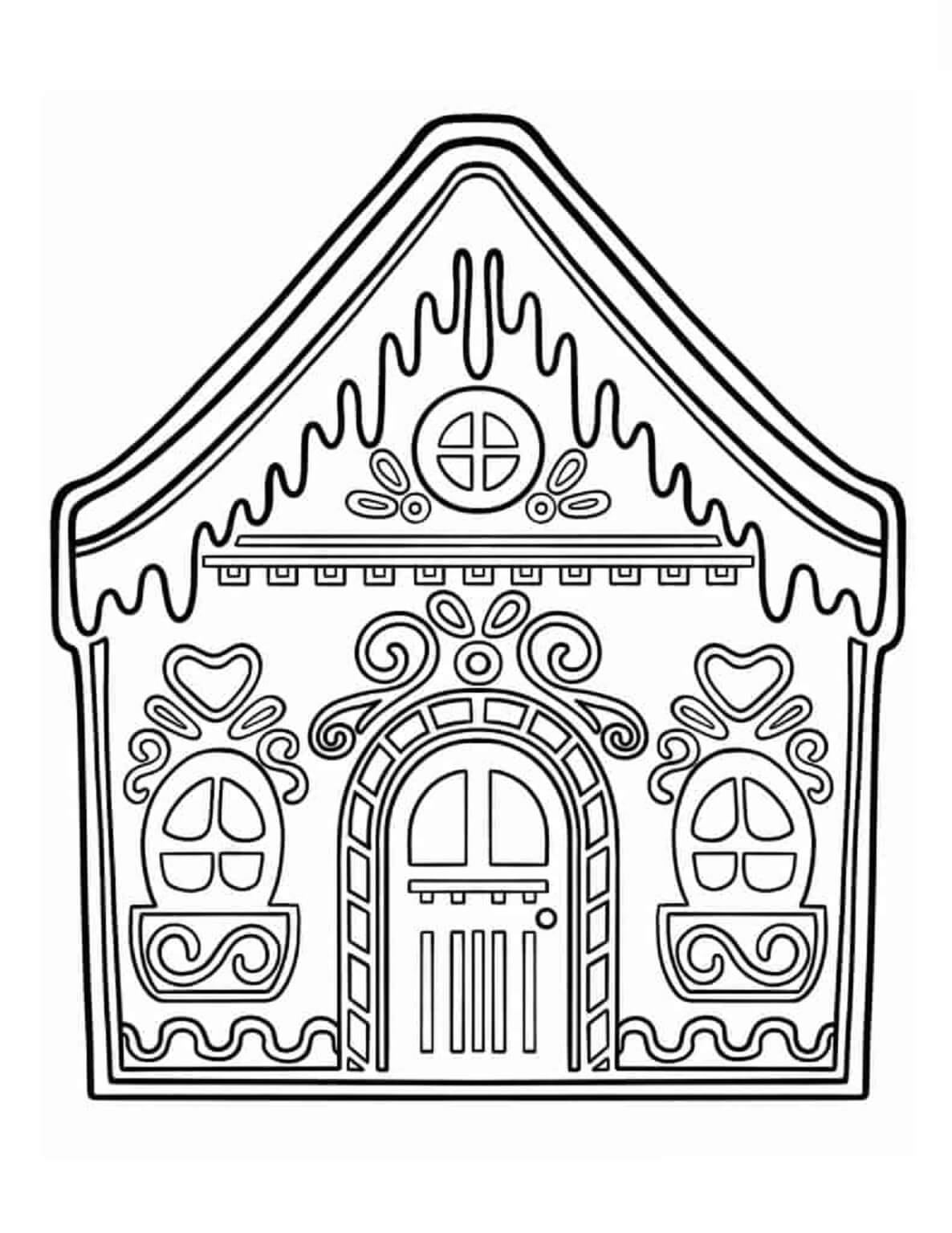 Mandala De La Casa De Pan De Jengibre para colorir