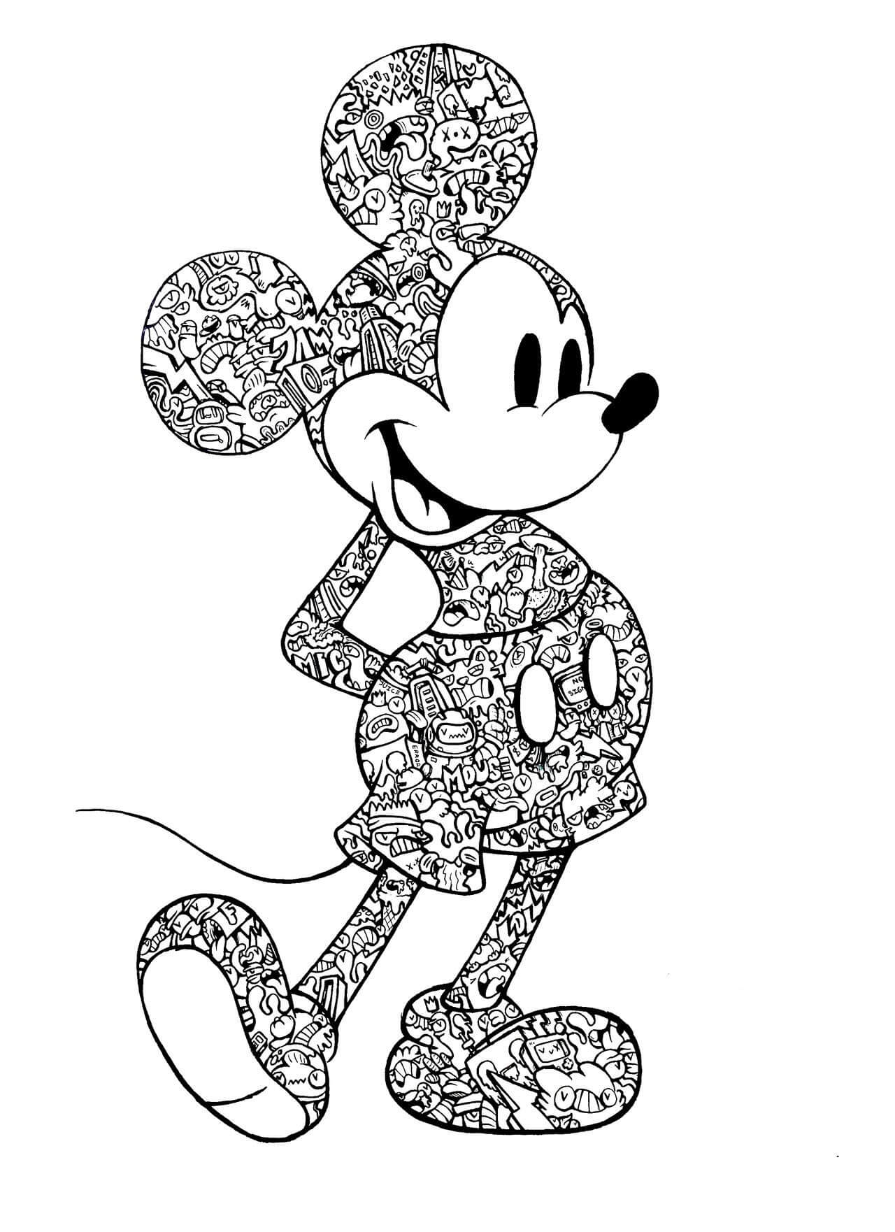 Dibujos de Mandala De Mickey Mouse para colorear