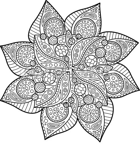 Dibujos de Mandala Poinsettia para colorear