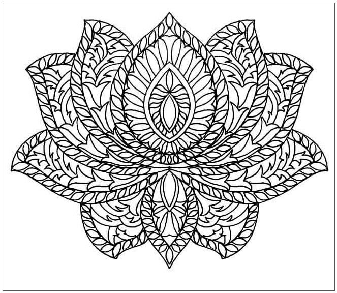 Dibujos de Mandala de Loto para colorear
