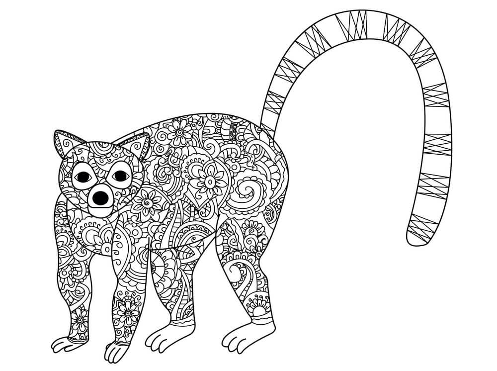 Mandala de Lémur para colorir