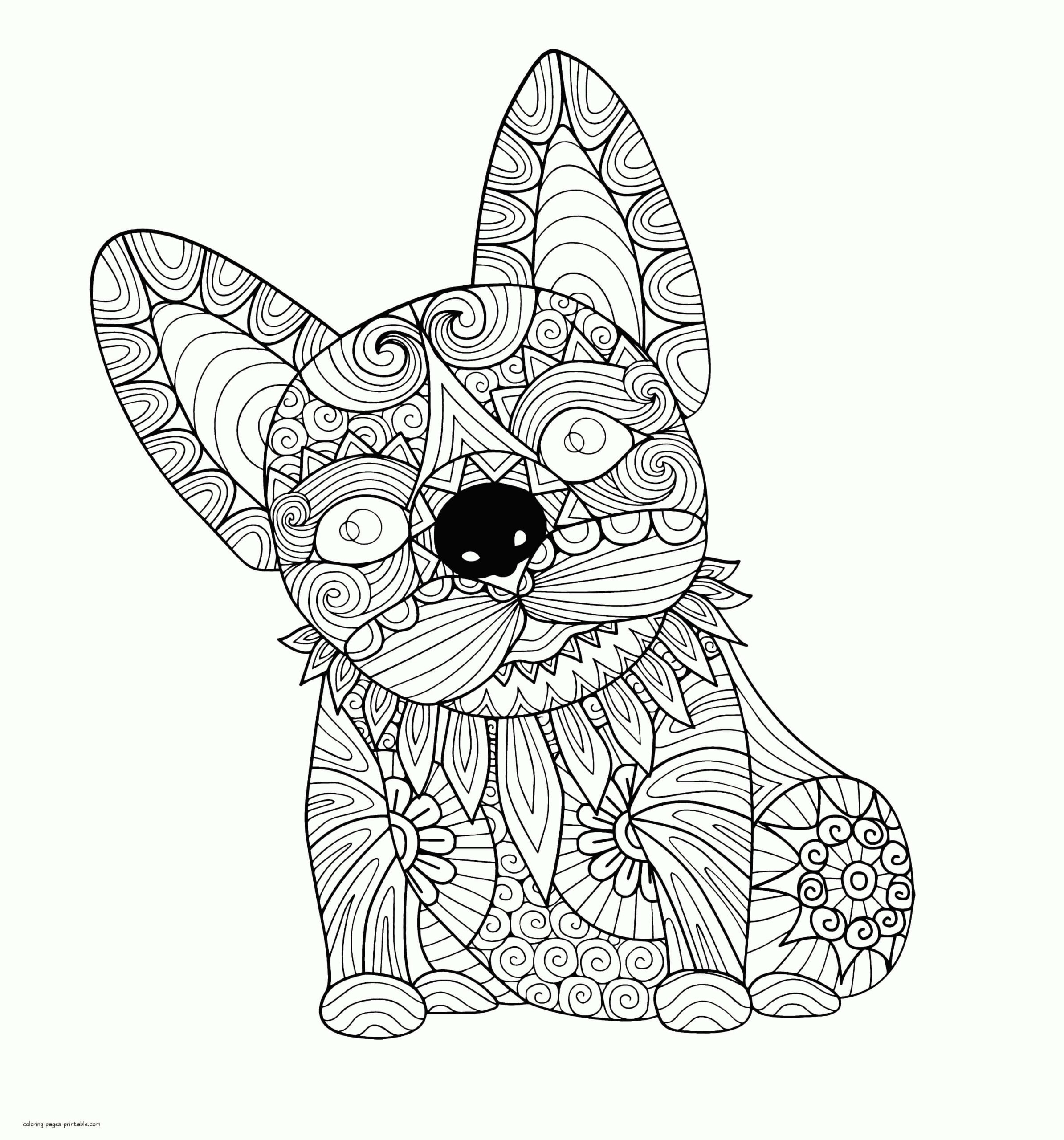 Dibujos de Mandala de Perro para colorear