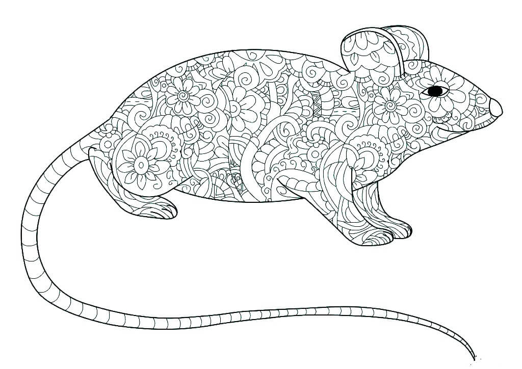 Dibujos de Mandala de Ratón para colorear