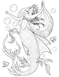 Dibujos de Mano Dibujar Sirena para colorear