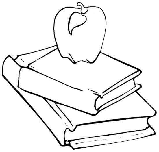 Dibujos de Manzana en Libros para colorear