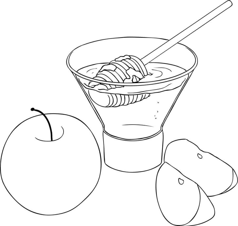Dibujos de Manzana y Miel para colorear