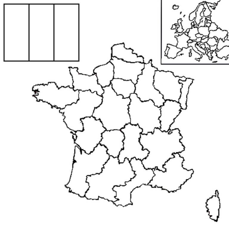 Mapa Básico De Francia para colorir