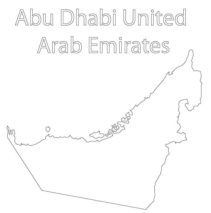 Mapa, de, Emiratos Árabes Unidos para colorir