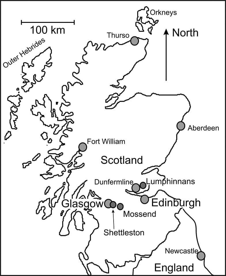 Mapa de Escocia para colorir