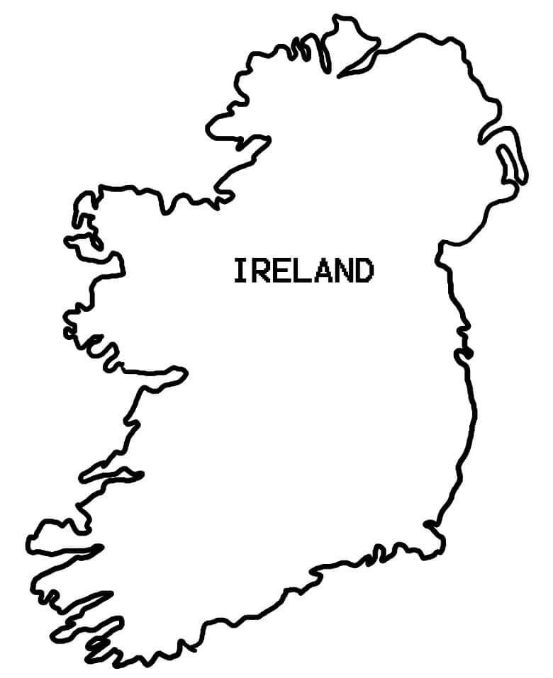Dibujos de Mapa, de, Irlanda para colorear