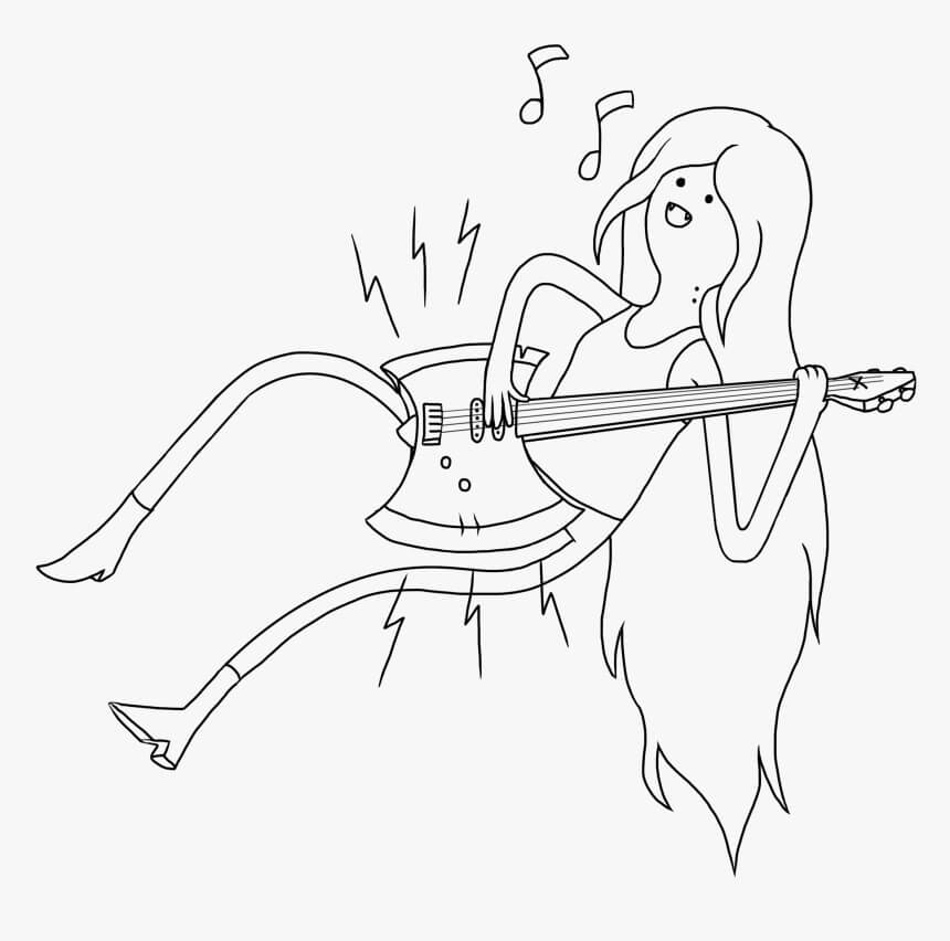 Marceline Tocando la Guitarra para colorir