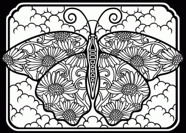 Dibujos de Mariposa En Vidrieras para colorear