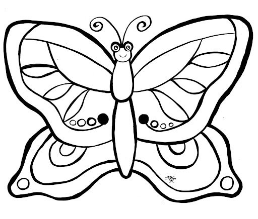 Dibujos de Mariposa Simple para colorear