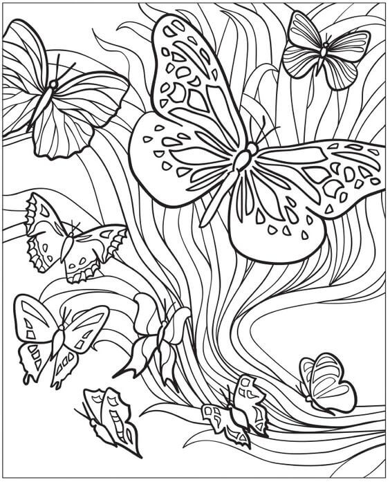 Dibujos de Mariposa de la Familia para colorear