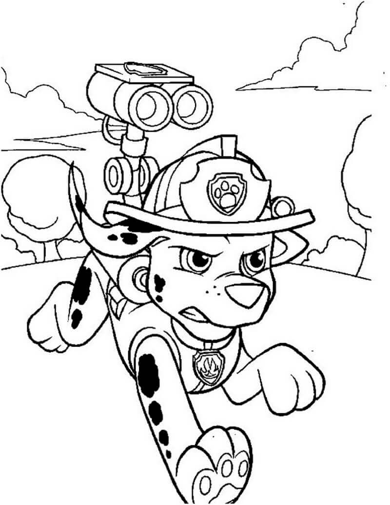 Marshall Paw Patrol Enojado para colorir