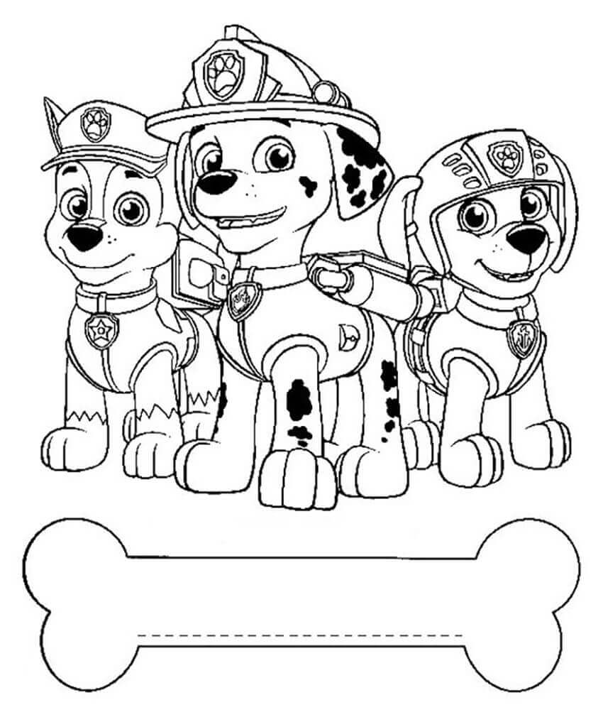 Dibujos de Marshall Paw Patrol y Amigo para colorear