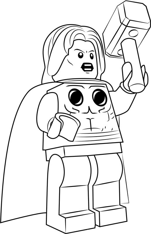 Dibujos de Martillo de Sujeción de Thor Lego para colorear