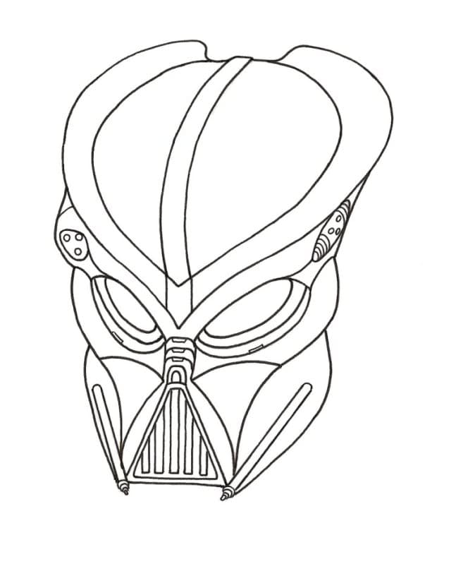 Máscara de Cazador Alienígena para colorir