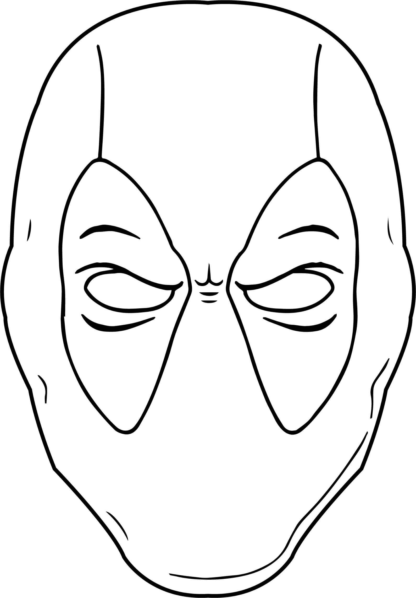 Máscara de Deadpool para colorir