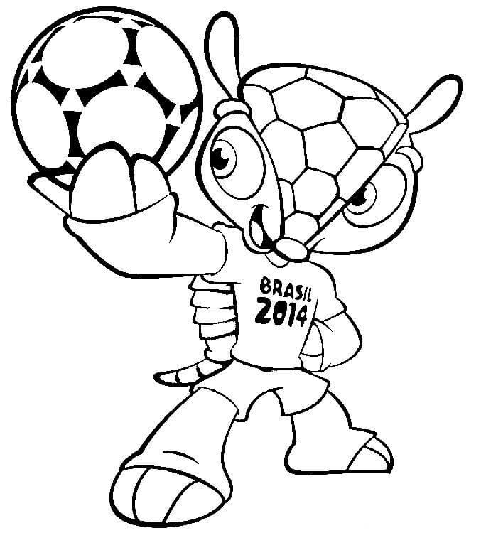 Mascota de Brasil de la Copa Mundial de la FIFA 2014 para colorir