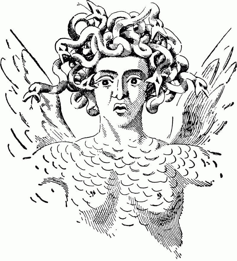Dibujos de Medusa de la Mitología Griega para colorear
