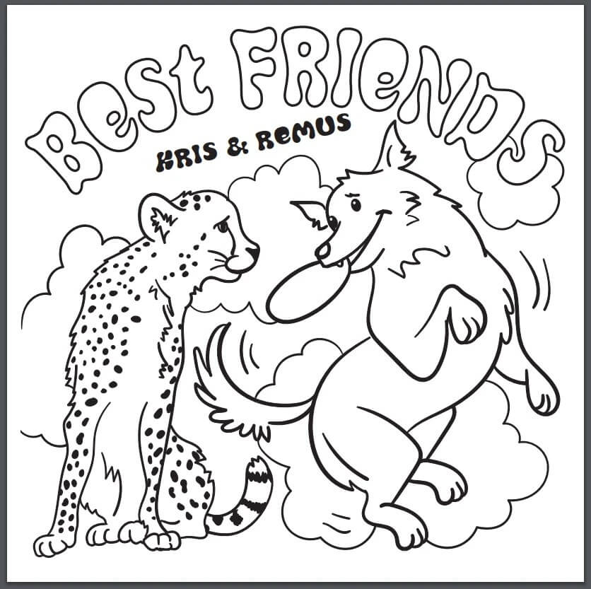 Dibujos de Mejores Amigos Kris y Remus para colorear