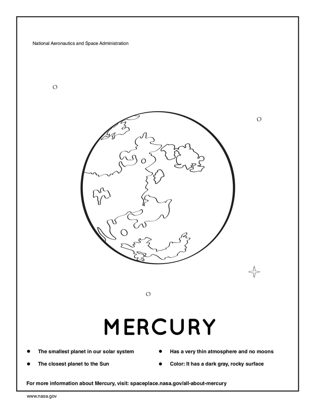 Dibujos de Mercurio para colorear
