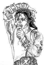 Michael Jackson Cantando para colorir