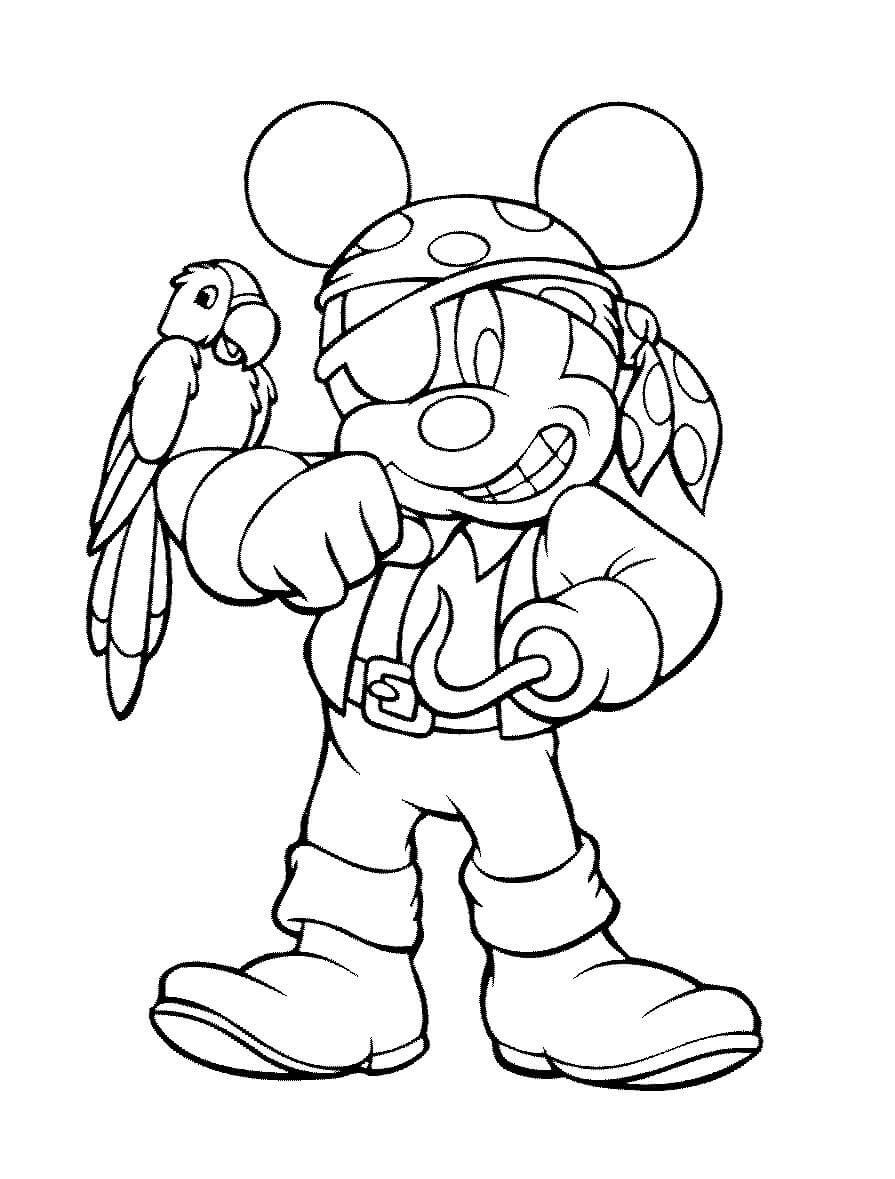 Dibujos de Mickey con Gancho para colorear