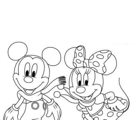 Dibujos de Mickey y Minnie Mouse en Disney Junior para colorear