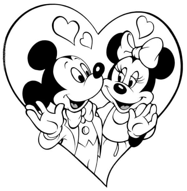 Dibujos de Mickey y Minnie Mouse para colorear