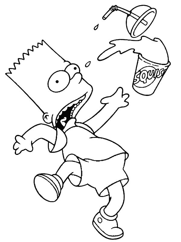 Dibujos de Miedo a Bart Simpson para colorear
