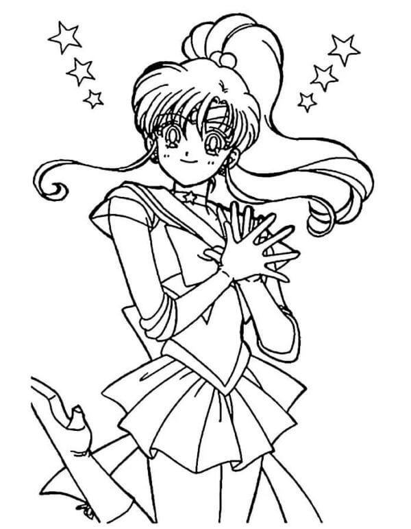 Dibujos de Minako Transformándose En Sailor Venus para colorear