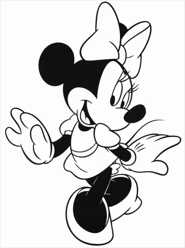 Dibujos de Minnie Mouse Caminando para colorear
