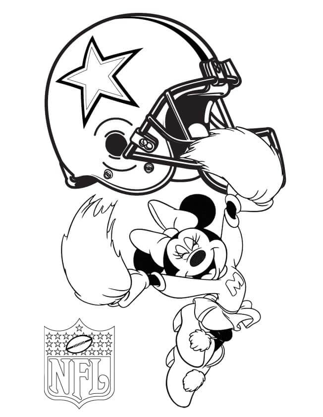 Dibujos de Minnie Mouse Es Fanática De Los Dallas Cowboys para colorear