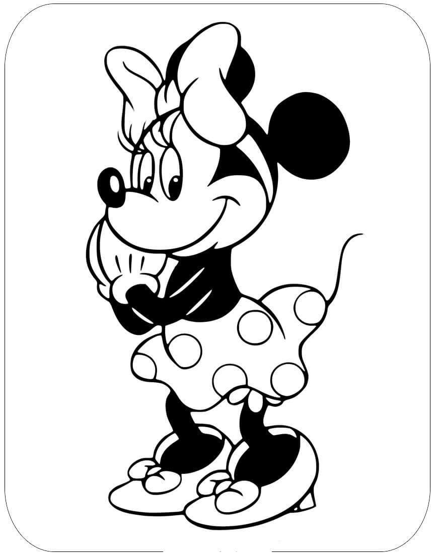 Dibujos de Minnie Ratón Sonriendo para colorear