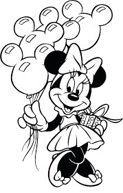 Minnie Ratón con Globo para colorir