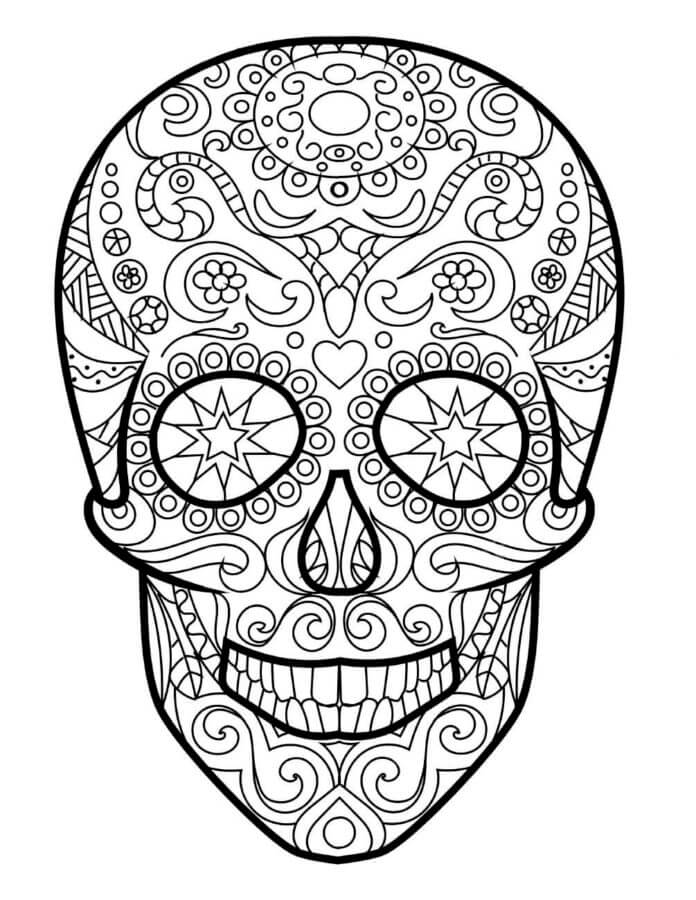 Dibujos de Mirada Hipnotizante Del Cráneo para colorear