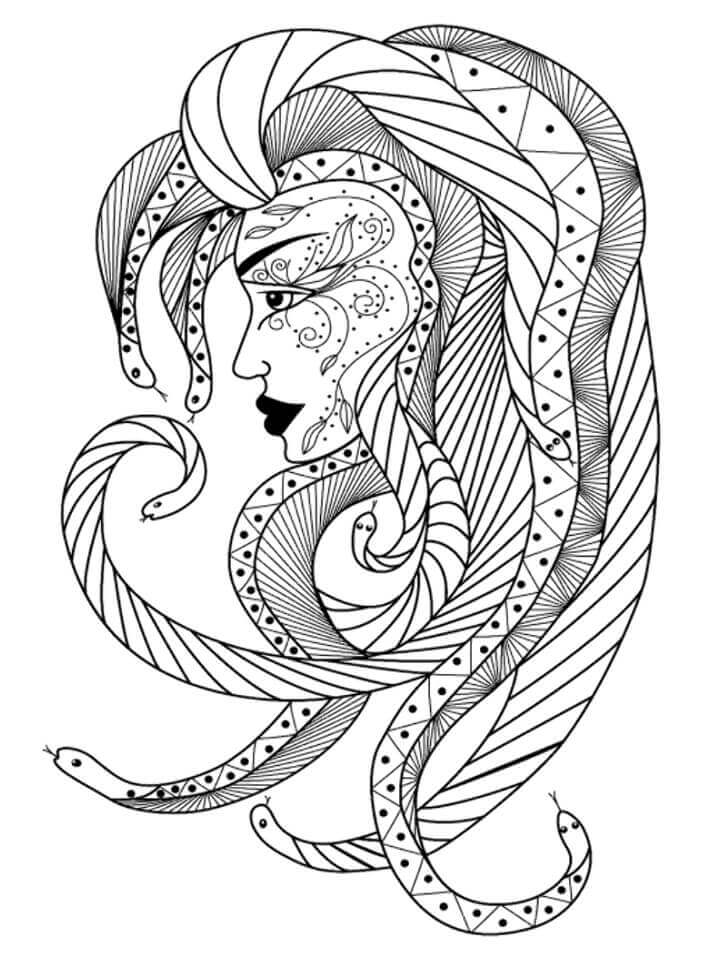 Mitología Medusa para colorir