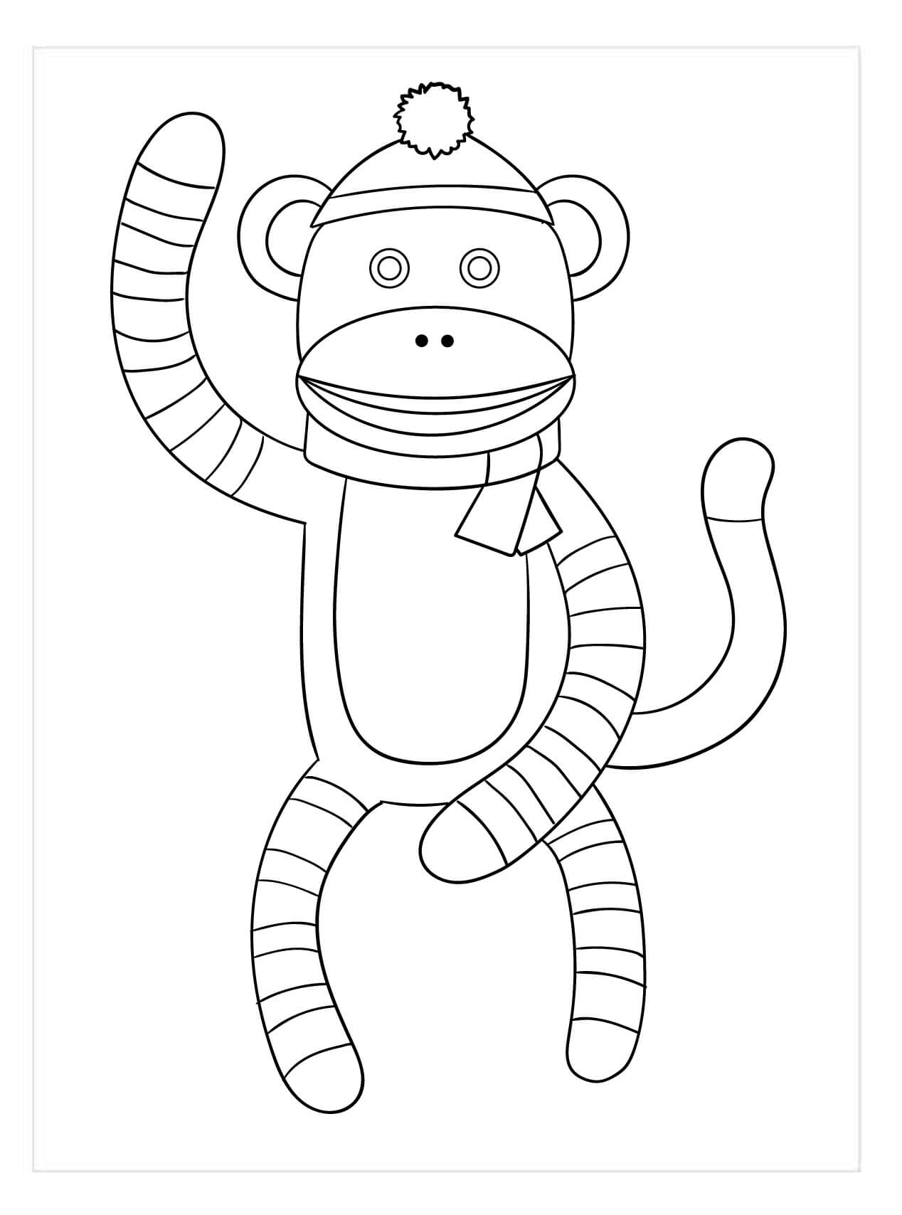 Mono Calcetín para colorir