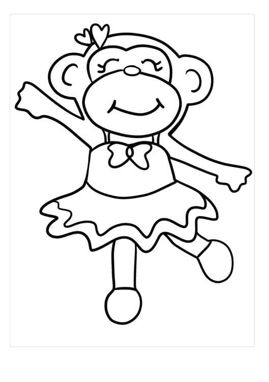 Mono Niña para colorir
