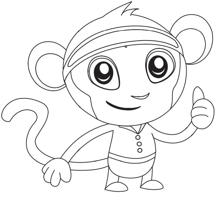 Mono Sonriendo para colorir