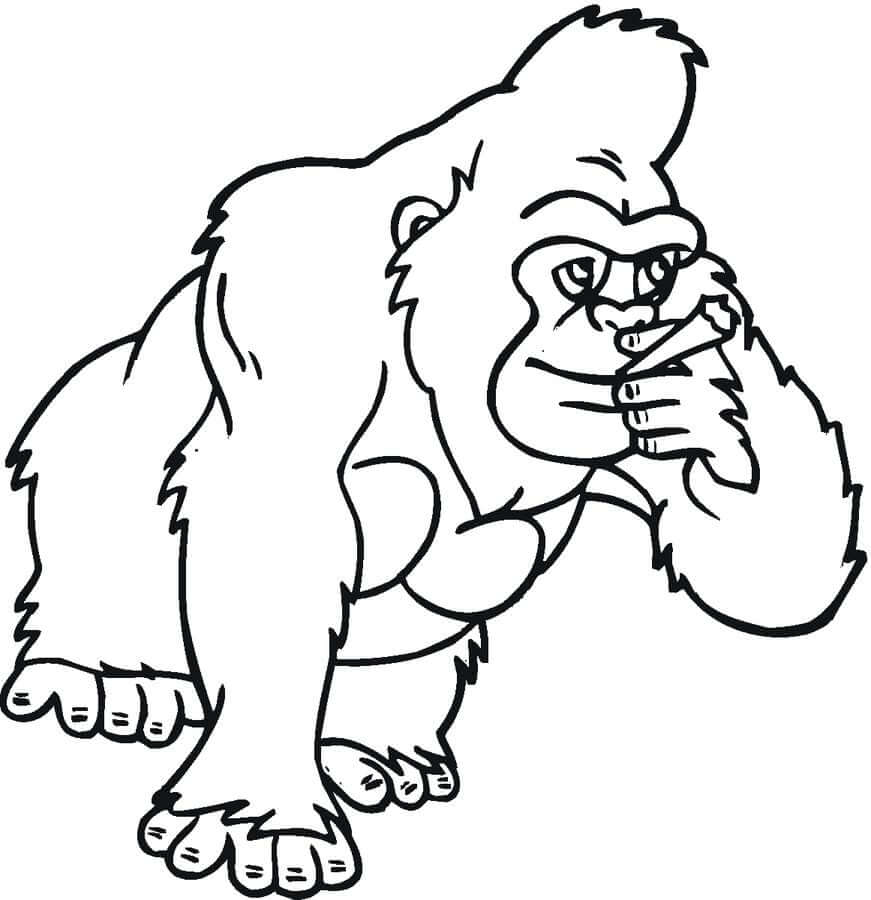 Mono de Dibujos Animados Fumando para colorir