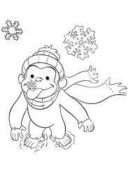Mono en Invierno para colorir